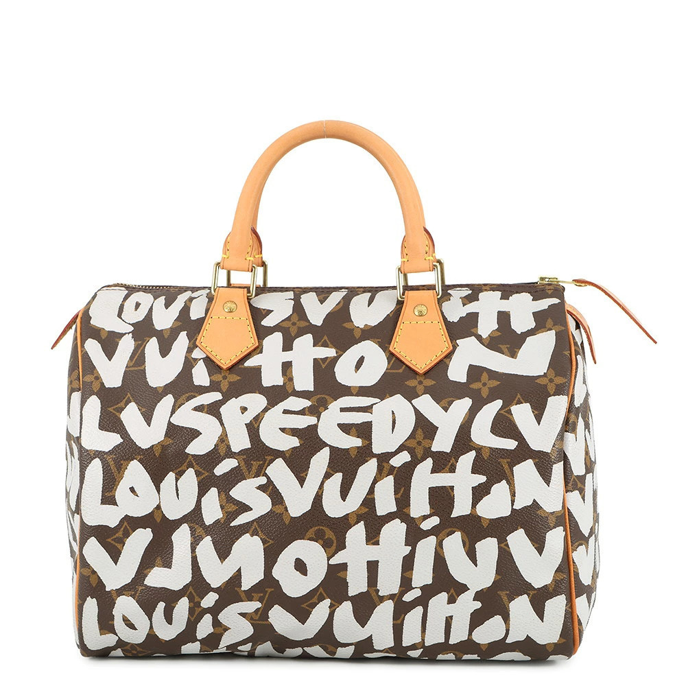 Louis Vuitton Monogram Graffiti Speedy Handbag Boston Bag